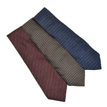 Metropolitan View Mens Neckties Ties 100% Italian Silk Geometric Lot of 3 - £19.65 GBP