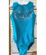 Aqua Sequins Sparkle Bling Girl Sz YM Gymnastics Ballet Dance Leotard ZONE  - $241.76 MXN