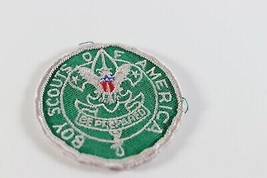 Vintage Green Silver Twill Round Be Prepared Boy Scouts America BSA Camp Patch - £9.24 GBP