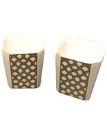 2 Estée Lauder Pleasures Empty White Gold Ceramic Candle Holders Decor 2007 - $28.78 CAD