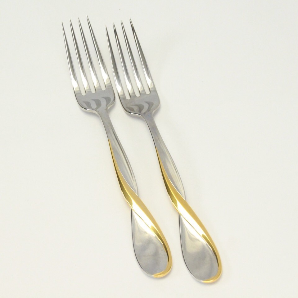 Oneida Golden Aquarius Dinner Forks 7 1/2&quot; Stainless Lot of 2 NEW OTHER** - $48.99