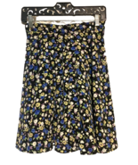 Floral A-line polyester mini skirt 26.5&quot; waist side zipper - $8.08 CAD