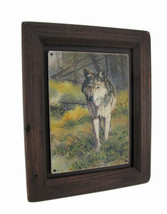 Zeckos Big Sky Carvers Grey Wolf Wood Frame Wall Art - £13.95 GBP