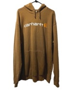 Vintage Carhartt Brown Pullover Hoodie Sweatshirt 2XL Tall Kangaroo Pocket - $49.49