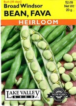 Best Bean Fava Broad Windsor Heirloom Vegetable Seeds Lake Valley  - £6.68 GBP