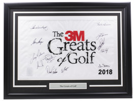 Multi Signed Framed 3M Greats of Golf Flag Jack Nicklaus Gary Player +10 BAS LOA - £775.24 GBP