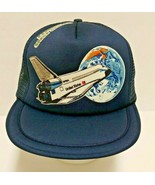 Kennedy Space Center NASA Truckers Snapback Hat Navy Blue 80&#39;s - £43.85 GBP