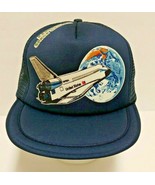 Kennedy Space Center NASA Truckers Snapback Hat Navy Blue 80&#39;s - £42.19 GBP