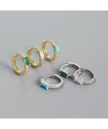 1.40 Carat Diamond Baguette Cut Geometry Hoop Earrings 925 Sterling Silv... - £50.34 GBP