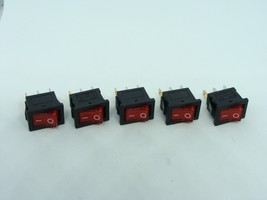 5Pcs Pack Lot KCD1 3 Pins Red LED Power Rocker Button Switch 6A 250V 10A... - $13.37