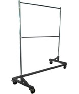 5&#39; Foot Adjustable Height Commercial Double-Rail Rolling Z Rack Chrome &amp;... - €102,16 EUR