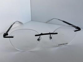 New MONTBLANC MB 0148O 001 49mm Rimless Black Round Mens Women Eyeglasses Frame - £216.59 GBP