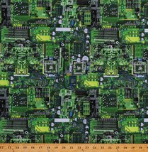 Cotton Computer Technology Digital Cotton Fabric Print by the Yard (D766.69) - £25.56 GBP