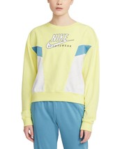Nike Womens Heritage Colorblocked Sweatshirt Size X-Small Color Yellow - £59.21 GBP