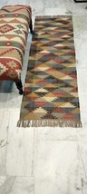 Wool Jute Handmade Bohemian Decorative Home Use Vintage Oriental Bedroom Runner - £52.21 GBP