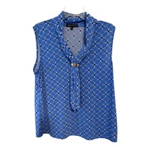 Adrienne Vittadini Womens XL Sleeveless Top – Blue Geometric Print with ... - $449.31 MXN