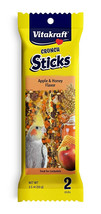 Vitakraft Crunch Sticks Apple and Honey Cockatiels Treats 12 count (6 x 2 ct) Vi - £33.32 GBP