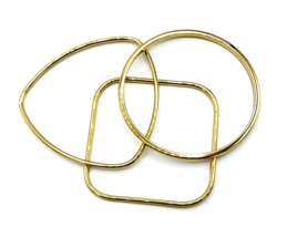 Lot Of Three Monet Gold Tone Stackable Slim Bangle Bracelets - $44.55