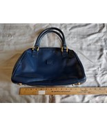 Vintage Anne Klein for Calderon Navy Leather Purse Top Handle Bag EUC - $57.68 CAD