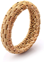 HEIDKRUEGER Rattan Bracelet for Women Handmade Lightweight Straw Wicker Braid Wo - £11.36 GBP