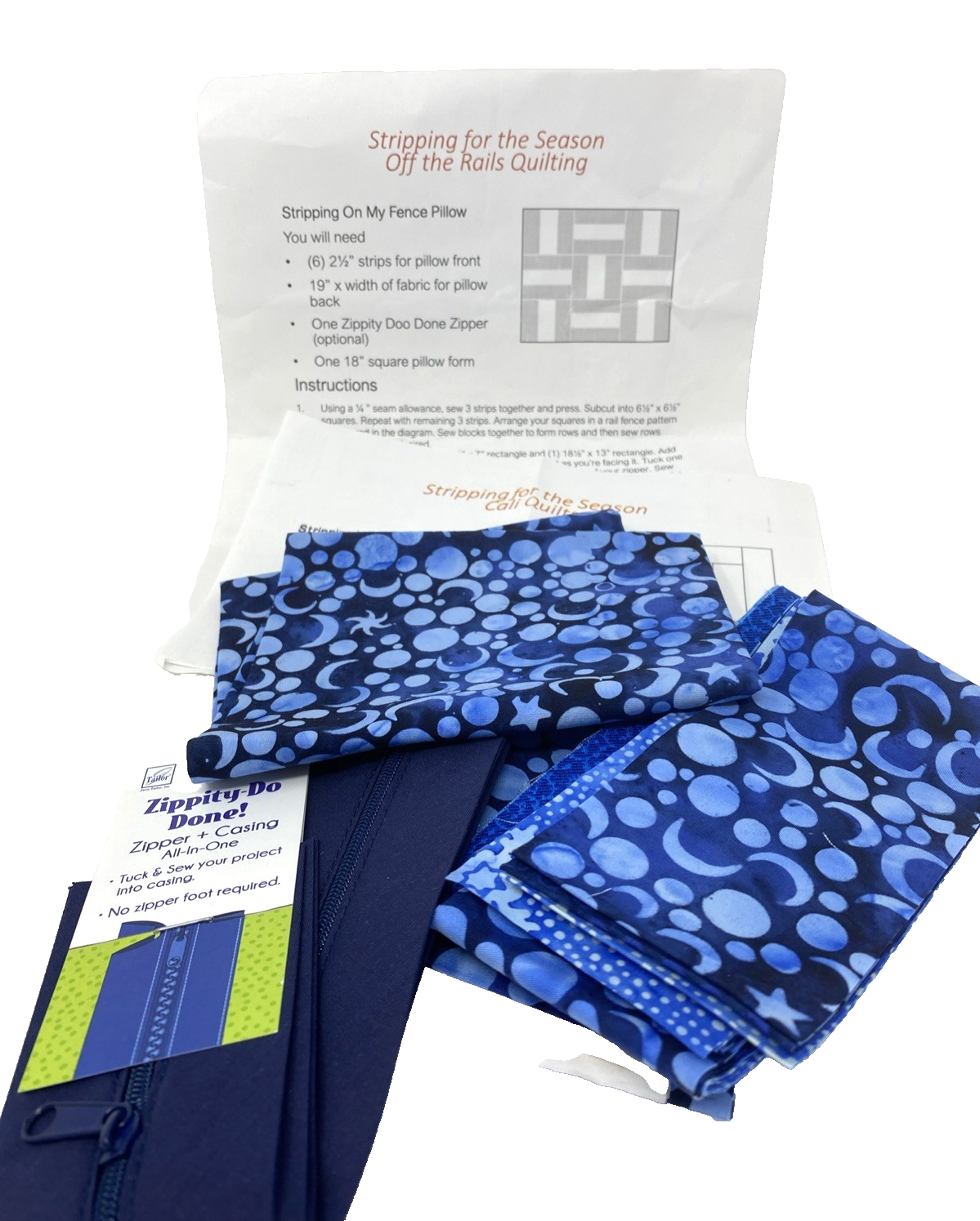 Off the Rails Stripping for the Season Pillow Kit NEW - $17.09