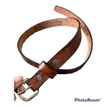 Vintage Western Hand Tooled Belt embossed name youth men&#39;s boy Elijah 28... - $19.99