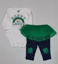Carter&#39;s St Patrick&#39;s Day Outfit Newborn or 3 Months Happy Go Lucky Tutu - £11.79 GBP