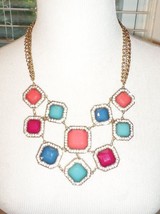 Macys Multi Color Statement Bib Necklace Nwt - $18.00