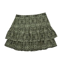 HM Skirt Womens 6 Green Animal Print A Line Layered Side Zipper Bottoms - $25.72