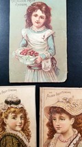 Antique Victorian Trade Card THREE ALDEN FRUIT VINEGAR Cute Young Girls  - £8.83 GBP