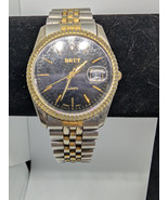 VTG BRUT WATCH - BLUE FACE - FLUTED BEZEL JUBILEE BAND - BBA-22 - $43.32 CAD