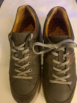 ECCO Men&#39;s Gray Leather Round Toe Lace Up Casual Sneaker Shoes Size 45 US 11 - £22.67 GBP