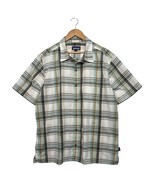 Patagonia Shirt Mens Extra Large Ivory Plaid Puckerware Button Up Lightw... - $29.69