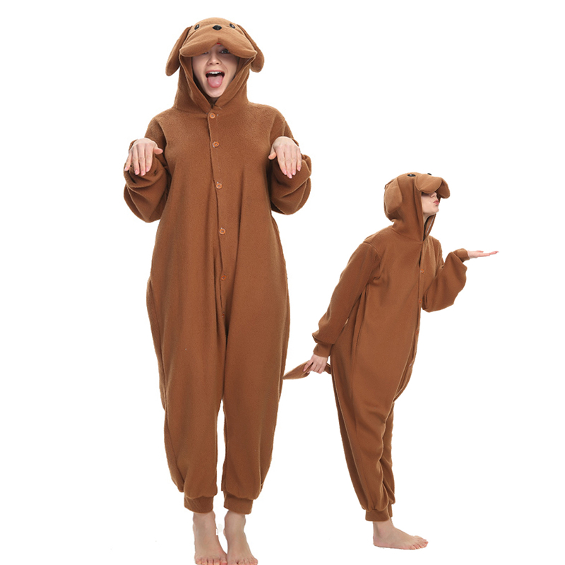 Teddy dog Adult Onesies Animal Cartoon Kigurumi Pajamas Halloween Cosplay