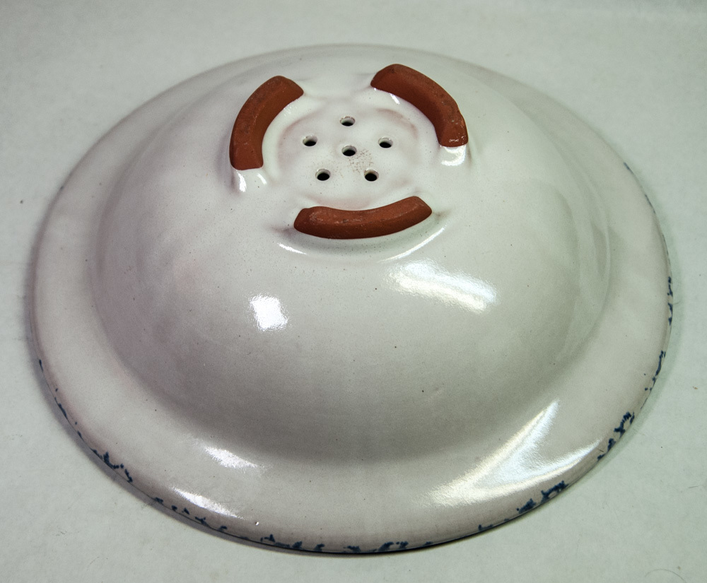 Christian Ridge Maine Art Pottery 9" Berry Bowl Strainer Sponge Painted Item image 4