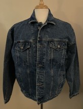 Perry Ellis America Dark Denim Trucker Jean Jacket Size Large - £33.39 GBP