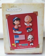 Hallmark Keepsake Peanuts Gang The Peanuts Games 2004 Ornament Set of 4 - £19.53 GBP