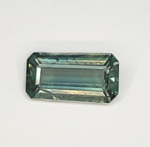 Unheated Emerald Cut Stormy Teal Sapphire with REPORT, Offer welcome! - $331.48