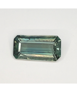 Unheated Emerald Cut Stormy Teal Sapphire with REPORT, Offer welcome! - $331.48