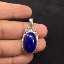 Lapis Lazuli pendant, Lapis Pendant, Lapis Lazuli Pendant Silver, Blue Lapis Ova - £36.16 GBP