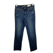 Universal Thread NWT Straight Crop Distressed Denim Blue Jeans ~ Sz 0  - £13.44 GBP