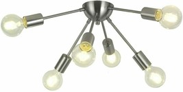 Mid Century Style Nickle Finish Ceiling Flush Mount Light Fixture 6Arms Lights - £92.93 GBP