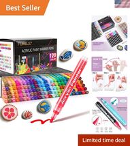 Crafting with Color: 120 Non-Toxic Acrylic Paint Markers for Creative Souls - $88.79
