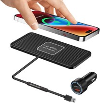 Wireless Charging Pad +Qc 3.0 Car Charger Adapter Kit Qi Charge Mat Fast 15W - $39.99