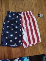 City Streets Flag Boys Swim Shorts Small 8 Husky-Brand New-SHIPS N 24 HOURS - $24.63