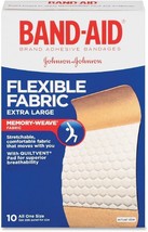 BAND-AID Flexible Fabric Bandages, Extra Large 10 ea (Pack of 6) - £35.96 GBP