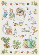 Counted cross Stitch Pattern beatrix potter characters 186x265 stitches BN1377 - £3.13 GBP