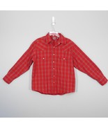 Outback Rider Men&#39;s Pearl Snap Shirt Long Sleeve Red Black Plaid Medium ... - £9.61 GBP