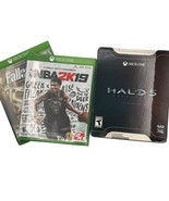 Microsoft Xbox One Lot of 3 Video Games NBA2K19 Fallout 4 Halo 5 - $265.21 MXN
