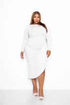 Women&#39;s Cream Ruffle Sweater Dress (1XL) - $83.66